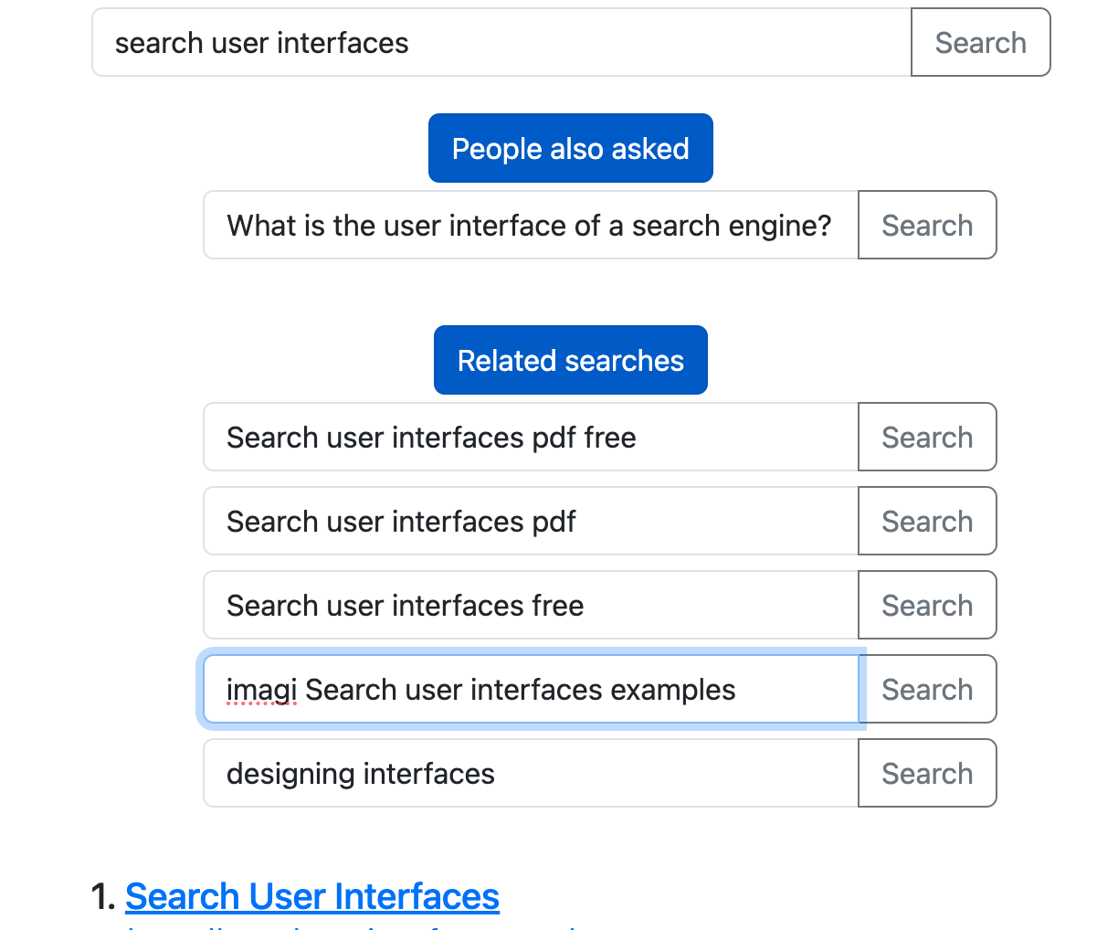 editing a related search search bar